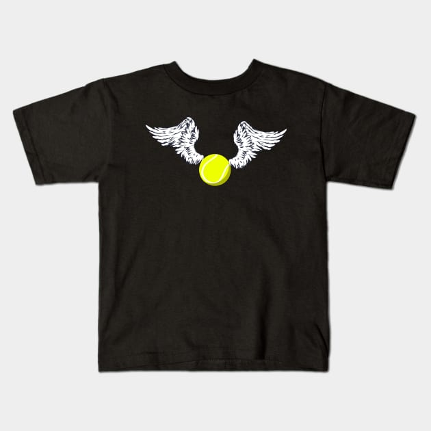 Flying Tennis Ball for Funny Design forTennis Lovers Kids T-Shirt by YourGoods